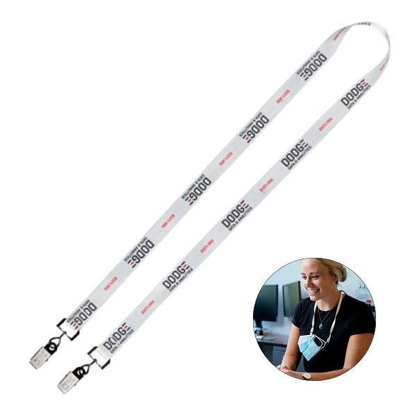 3/8? Anti-Microbial Silk Screen Lanyard  Imprinted with Logo (Q328011)