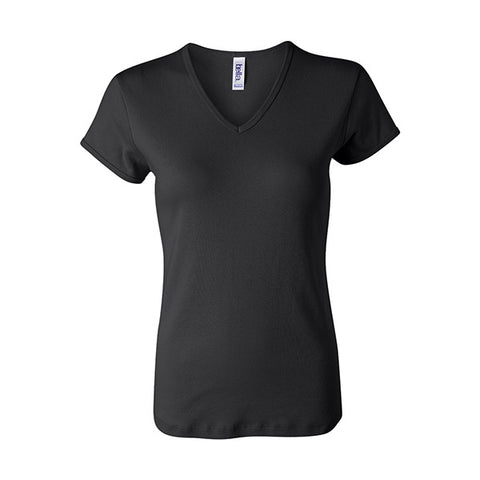 Custom Bella + Canvas - Women's Baby Rib Short Sleeve V-Neck Tee ...