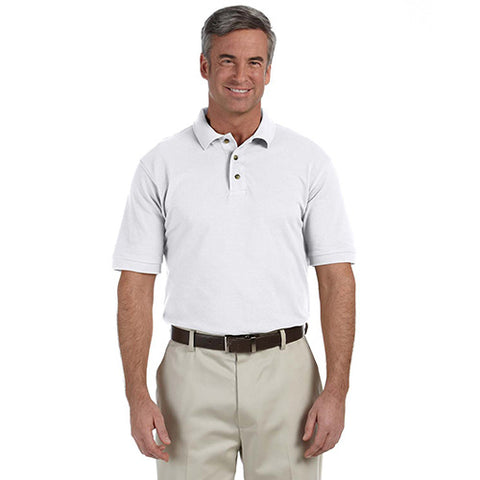 Harriton Men's 6 oz. Ringspun Cotton Piqué Short-Sleeve Polo - Polo ...