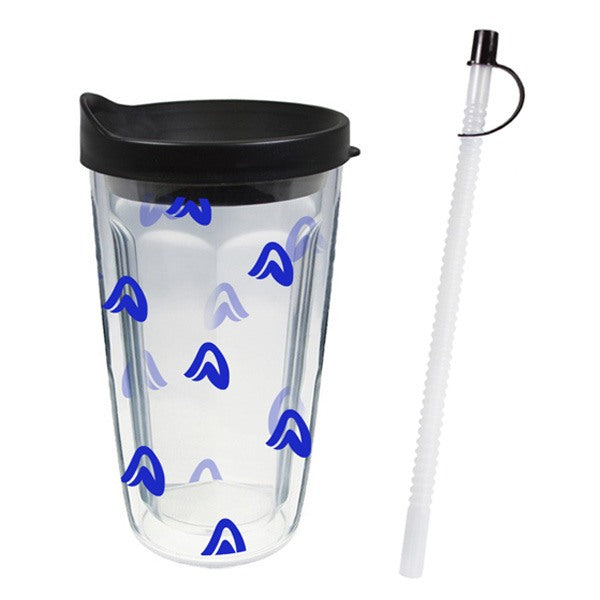 16 Oz. Thermal Travel Tumbler - Clear Film Insert  Imprinted with Logo (Q331522)
