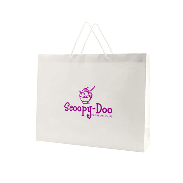 20 x 16 White Gloss Laminated Eurototes  Imprinted with Logo (Q332111)