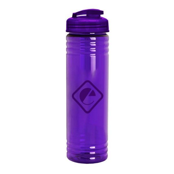24 Oz. Slim Fit Water Bottle - Flip Lid  Imprinted with Logo (Q333722)