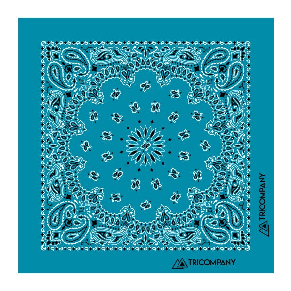 22 In Traditional USA Paisleys Bandana - Turquoise (Q336522)