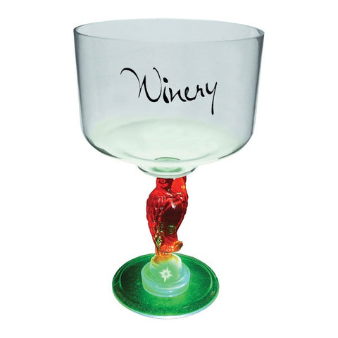 14 oz. Customizable Plastic Goblet with Green LED Light - 24/Case
