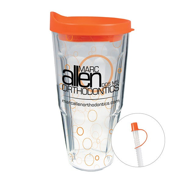 24 Oz. Thermal Travel Tumbler - Clear Film Insert  Imprinted with Logo (Q341522)