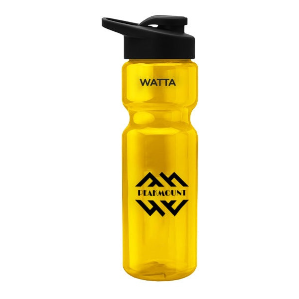 28 Oz. Poly-Pure Bottle - Drink Thru Lid  Imprinted with Logo (Q343722)