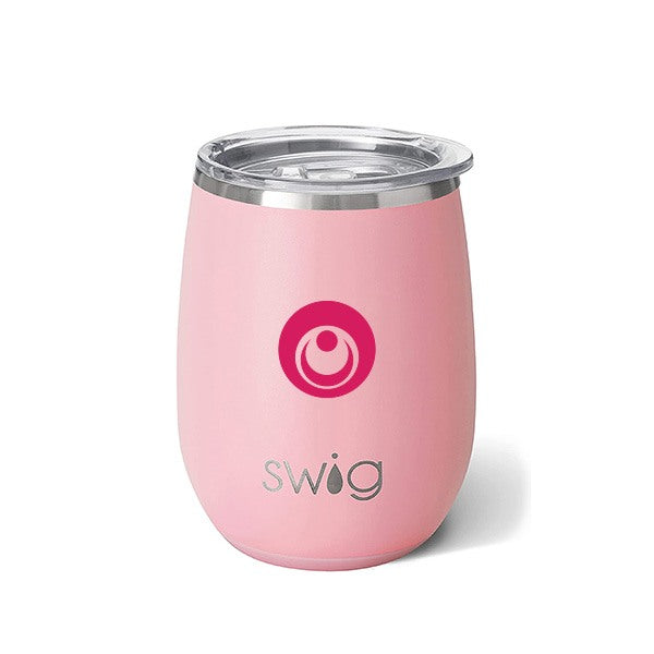 14 Oz. Swig Matte Stemless Wine Cup - Matte Blush  Imprinted with Logo (Q350522)