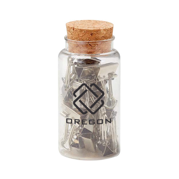 Binder Clips In Jars  Imprinted with Logo (Q350811)