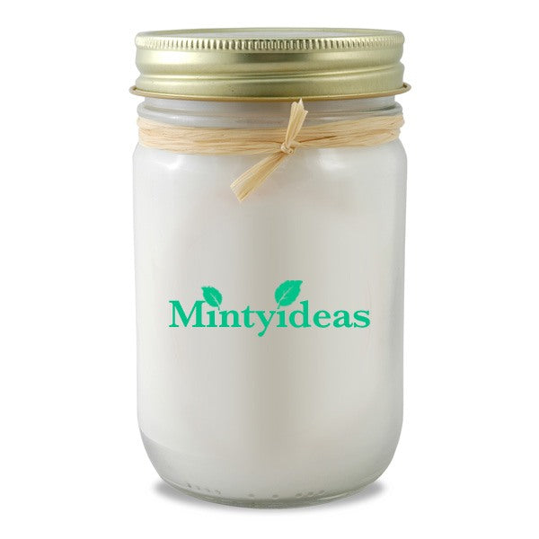 12 Oz. Mason Jar Candle With Lid  Imprinted with Logo (Q351211)