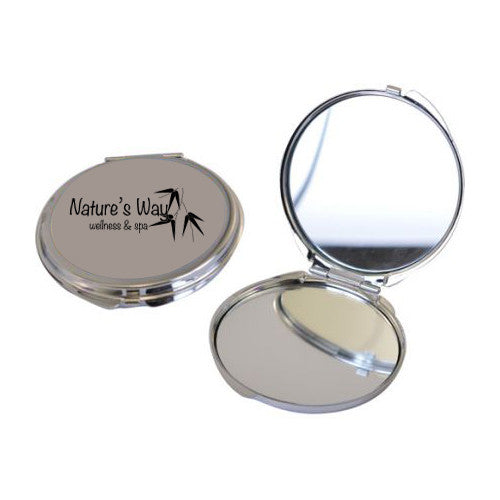 Full Color Round Metal Compact Mirrors (Q352511)