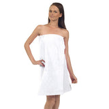 Women’s Premium Terry Velour White Spa Wrap (Q354211)