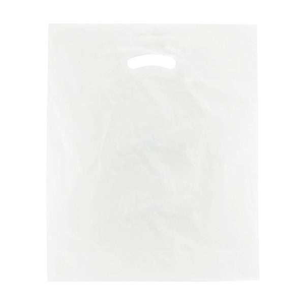 White Super Gloss Die Cut Bags - Shopping Bags with Logo - Q36584 QI