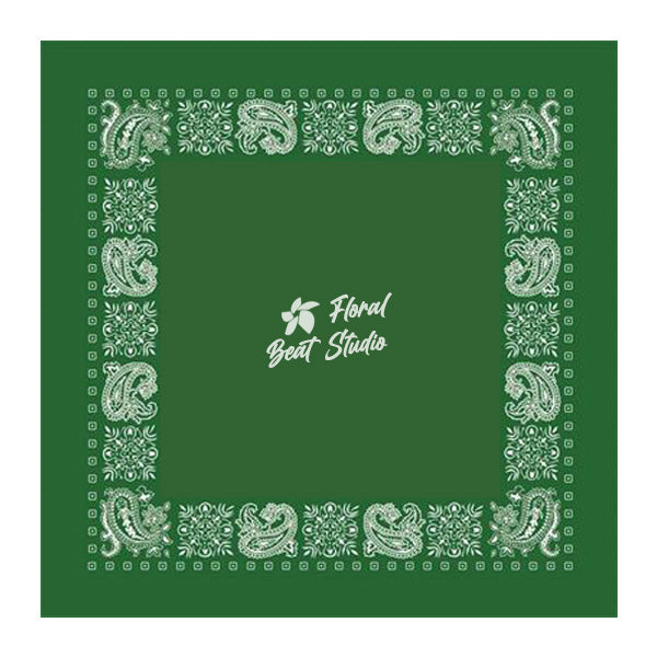 4800 Series Solid Color Bandanas - Forest Green  Imprinted with Logo (Q366522)