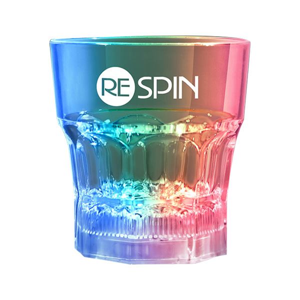 Led Plastic Whiskey Glass  Imprinted with Logo (Q368011)