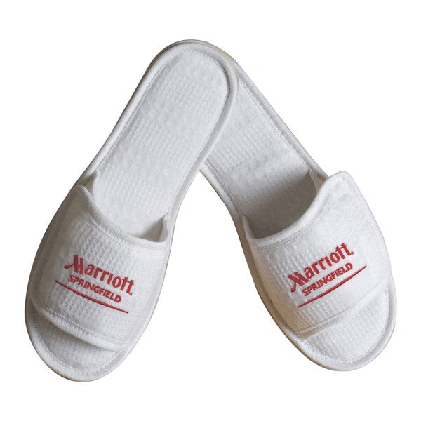 Open Toe Italian Waffle Weave Slippers (Q368811)