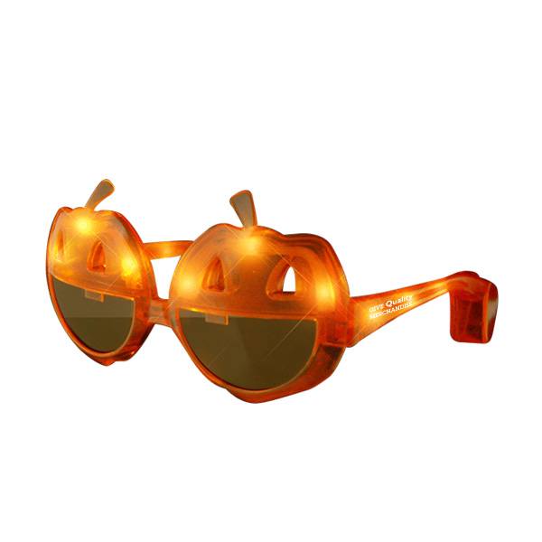 Light Up Orange Pumpkin Sunglasses  Imprinted with Logo (Q374711)