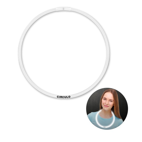 White Glow Necklaces  Imprinted with Logo (Q376011)