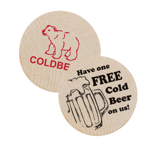 Free Beer Wooden Nickels  Imprinted with Logo (Q378411)