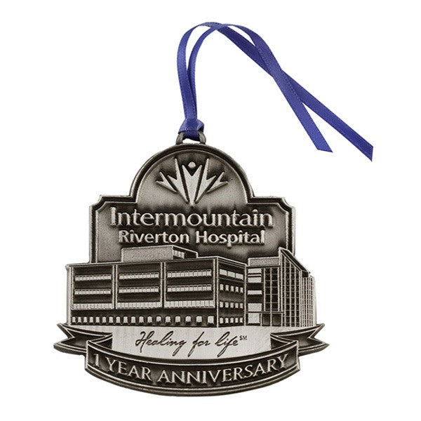 Pewter Finish Ornament  Imprinted with Logo (Q480211)