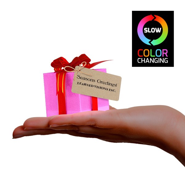 Small Light Up Gift Box Ornaments  Imprinted with Logo (Q382911)