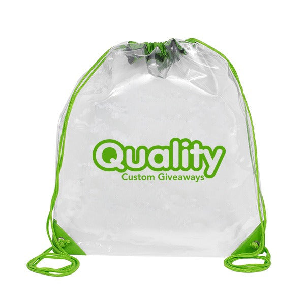 Clear Drawstring Cinch Pack Backpack  Imprinted with Logo (Q383611)