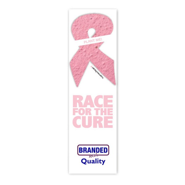 Seed Paper Bookmark - Breast Cancer Awareness  Imprinted with Logo (Q385611)
