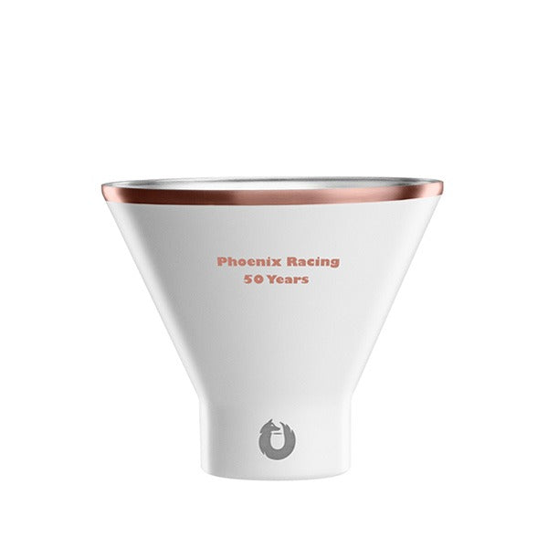 8 Oz. Snowfox Steel Martini Tumbler - White-Gold  Imprinted with Logo (Q389522)