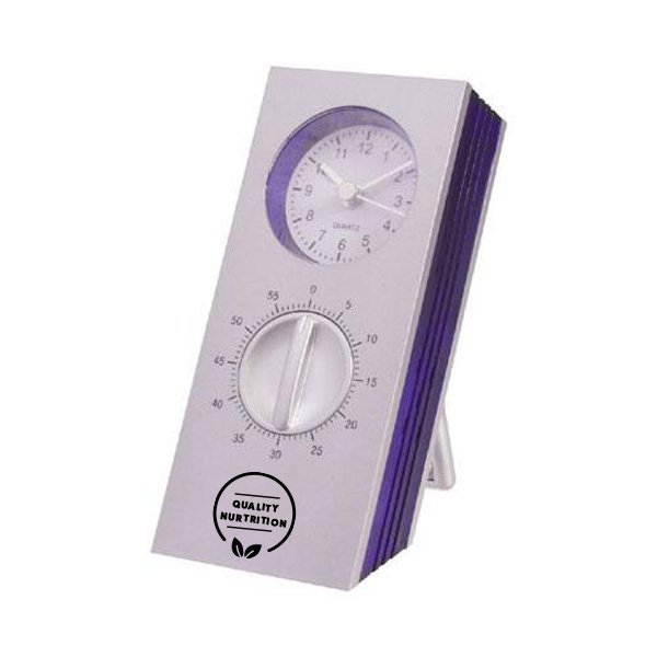 60-Minute Kitchen Timer with Clock  Imprinted with Logo (Q391111)