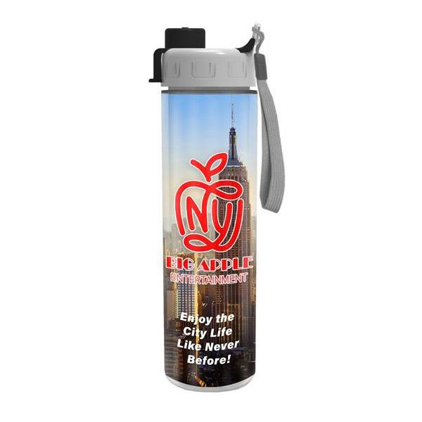 16 Oz. Full Color Wrap Insulated Bottle - Quick Snap Lid  Imprinted with Logo (Q392722)