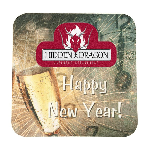 60 Point New Year's Eve Coaster  Imprinted with Logo (Q398422)