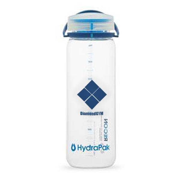 25 Oz. HYDRAPAK RECON Bottle - Clear/Navy/Cyan  Imprinted with Logo (Q398522)