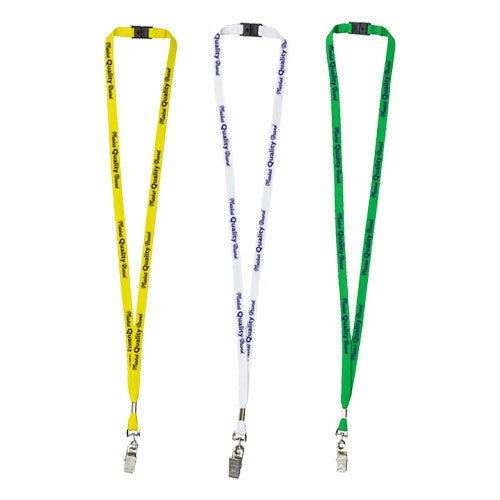 Logoed 3/8" Silkscreen Lanyard and Badge Holder Attachment with Swivel (Q403235) -  - 1