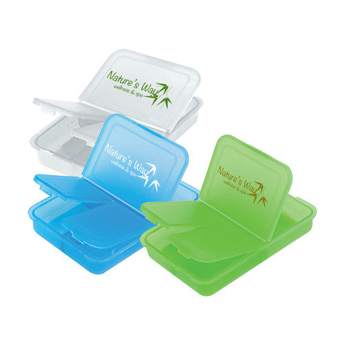 Slotted Pill Boxes (3.50 inch)  Imprinted with Logo (Q405411)