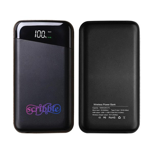 Richmond 10 000mAh Power Bank And Wireless Charger  Imprinted with Logo (Q408422)