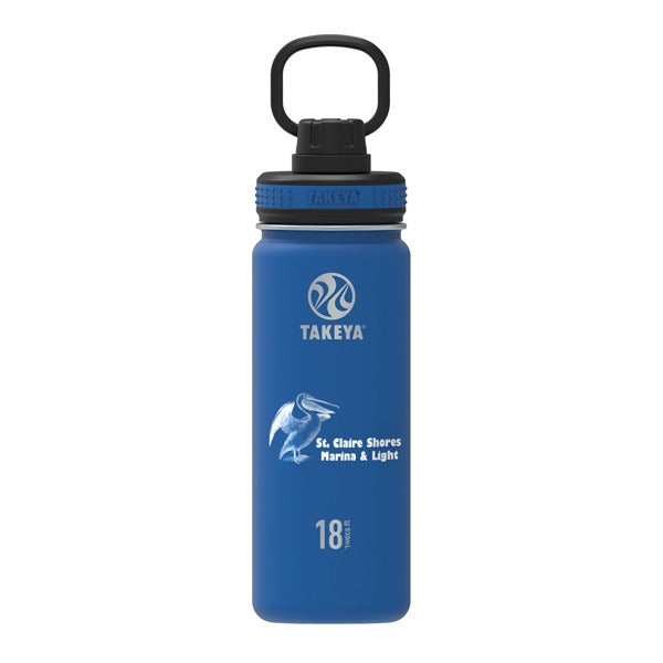18 Oz. Takeya Water Bottle - Navy  Imprinted with Logo (Q411622)