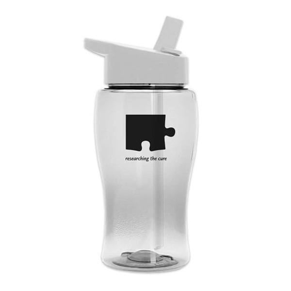 18 Oz. Transparent Bottle - Flip Straw Lid  Imprinted with Logo (Q413722)