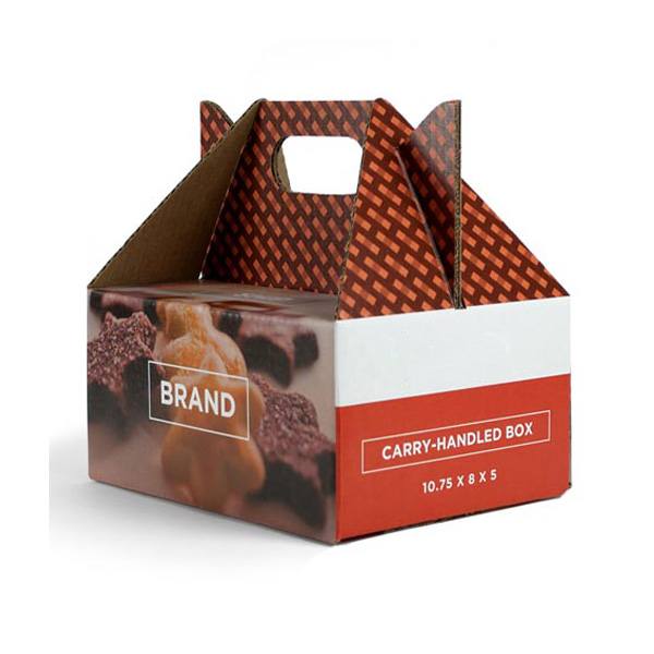 Carry Handled Boxes 10.75 x 8 x 5  Imprinted with Logo (Q420011)