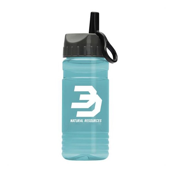 20 Oz. UpCycle RPET Bottle - Flip Straw Ring Lid  Imprinted with Logo (Q422722)
