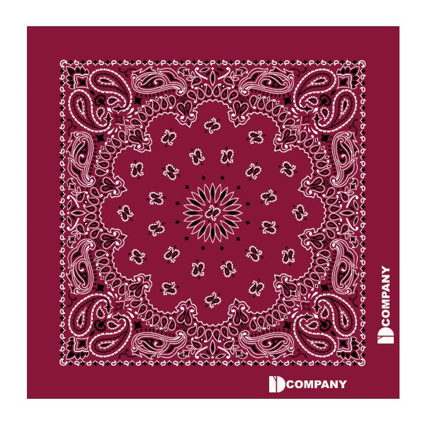 22 In Traditional USA Paisleys Bandana - Burgundy (Q426522)