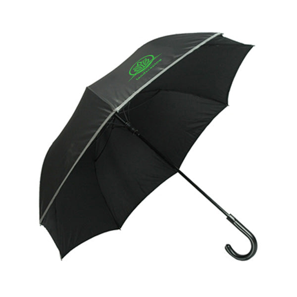 The 54 Inch Reflective Trim Auto Open Golf Umbrella  Imprinted with Logo (Q427422)