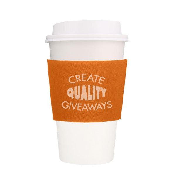 Silkscreened Reusable Coffee Cozy  Imprinted with Logo (Q429611)