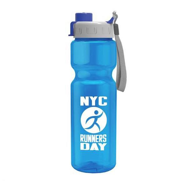 28 Oz. Transparent Bottle - Quick Snap Lid  Imprinted with Logo (Q432722)