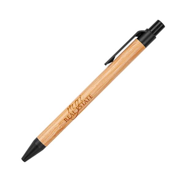 Albury Bamboo Wheat Straw Click-Action Ballpoint Pen  Imprinted with Logo (Q434622)