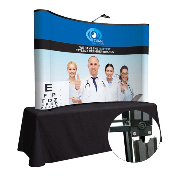 8' Full Mural Curved Arise Tabletop Display Kits  Imprinted with Logo (Q440611)