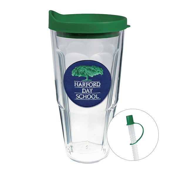 24 Oz. Thermal Travel Tumbler - Embroidered Emblem  Imprinted with Logo (Q441522)