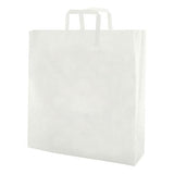 Clear Frosted Tri-Fold Handle Shopping Bags (10" x 5" x 13" x 5" ) (Q44455)