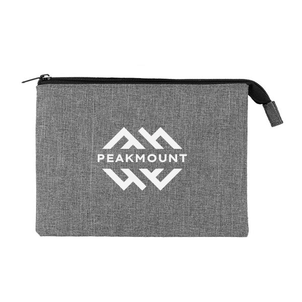 Heathered Reusable 3-Pocket EVA Pouch  Imprinted with Logo (Q444622)