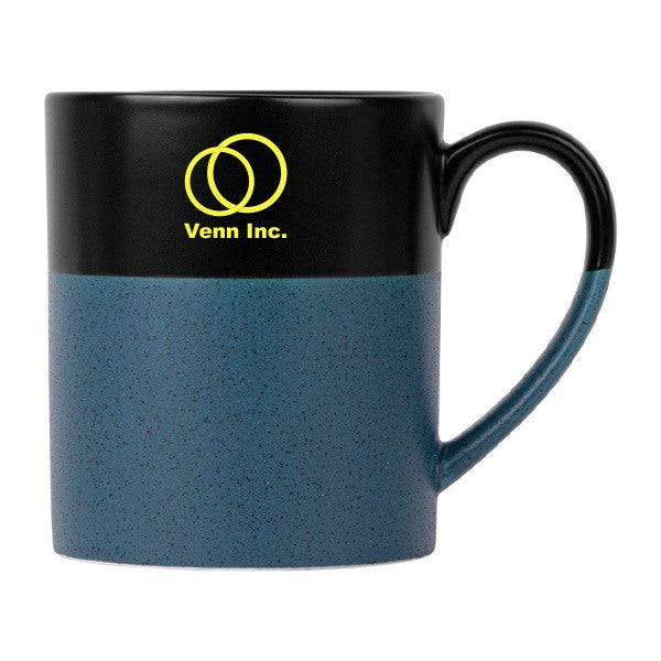 15 Oz. Granite Two-Toned Ceramic Mug  Imprinted with Logo (Q454622)