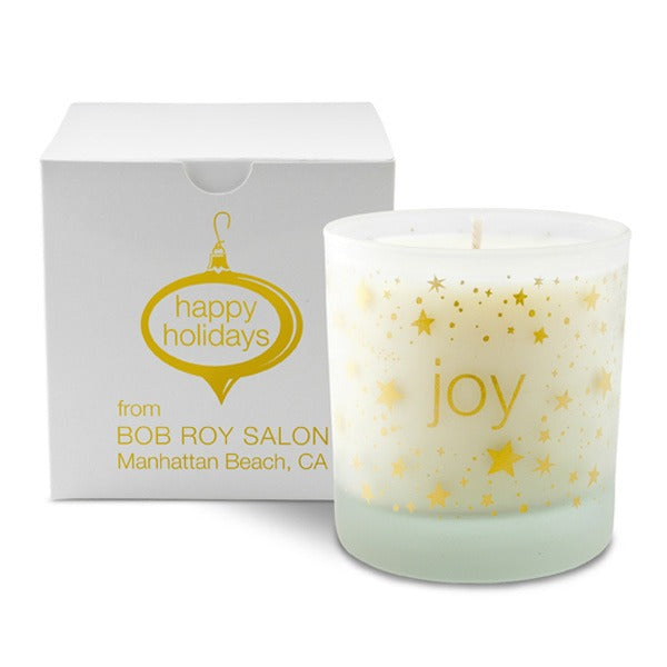 Joy Holiday Candle  Imprinted with Logo (Q461211)