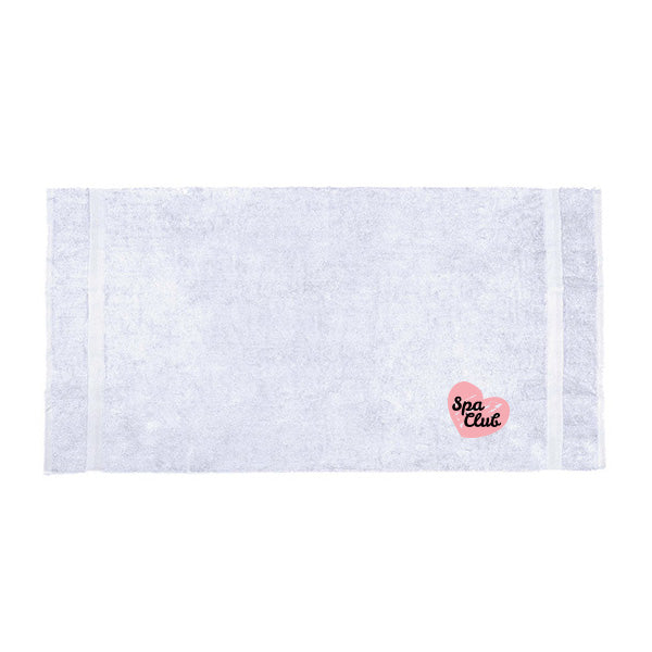 King Size Dobby Hem Loop Terry White Beach Towel  Imprinted with Logo (Q464211)